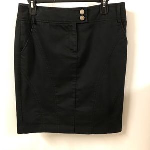 Kenar black skirt size 6 midi with stretch